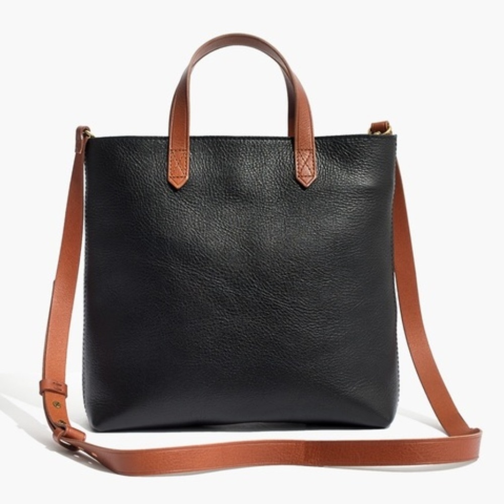 Rare Madewell Mini Zip Transport Tote Black/Brown